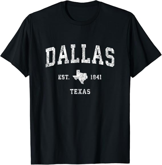 Amazoncom dallas texas tx vintage athletic sports design tshirt